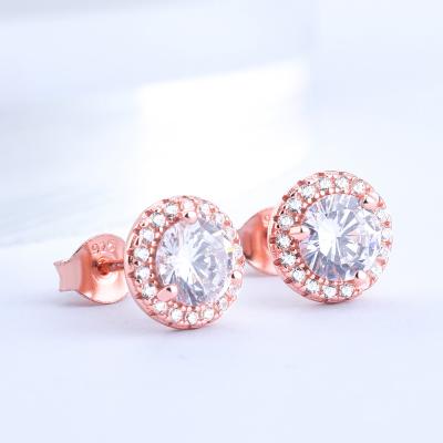 China Fashion New Arrival Romantic Korean High Quality CZ 925 Sterling Silver Stud Earrings for sale