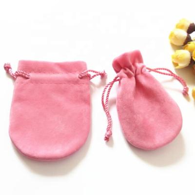 China Gift Rose Pouches For Jewelry Drawstring Packaging Pouch Bags Velvet Jewelry Bag for sale