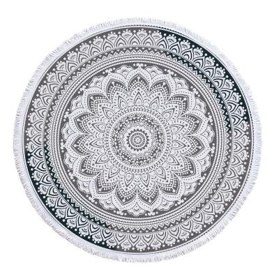 China Round Yoga Mat Meditation Picnic Rug Beach Table Cloth Large Cotton Round Bohemian Roundie Blanket Beach Throw Tapestry for sale