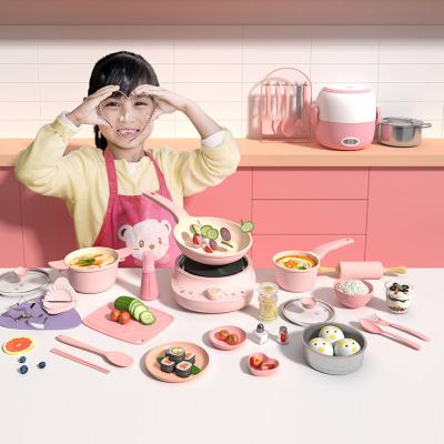 China Cooking Play Toys Mini Kitchen Toys Real Cooking Cute Set Cookware Set Role Playing Toys For Children Medical Stone 15PCS/set for sale