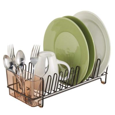 China Sustainable Kitchen Sink Dish Drying Rack, Removable Cutlery Tray - Drain & Dry Wine Glasses, Bowls & Dishes - Metal Wire Drainer for sale