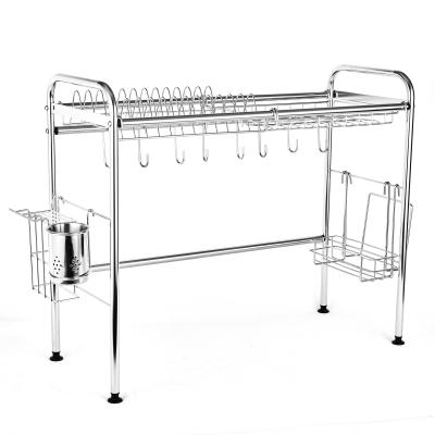 China Stainless Steel Viable Folding Dish Drainer Over Sink Dish Drying Rack Dish Rack For Kitchen for sale