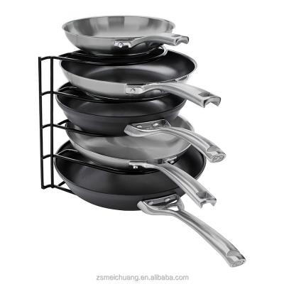 China Stainless Steel Pan Pot Organizer Storage Rack Metal High Quality Viable for sale