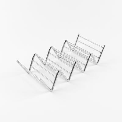 China Sustainable Stainless Steel 4 Wire Taco Shell Rack Kitchen Set for sale