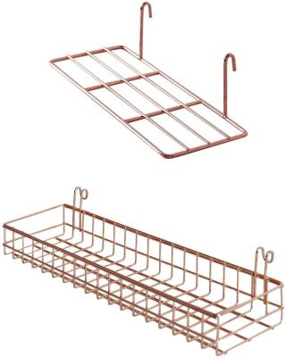 China Amazon New Wall Sustainable Multifunctional Grid Panel Hanging Wire Basket and Decorative Rack Basket and Shelf for Wire Wall Grid for sale