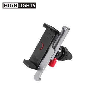 China Aluminum Alloy Metal Car Airvent Adjustable Lightweight Universal Cell Phone Holder Clip for sale