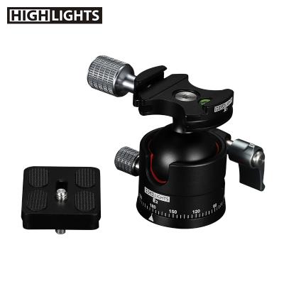 China Good Quality Low Center Ball Weight Center Head Heavy Duty Aluminum Tripod Camera Ball Gravity Ball Head for sale