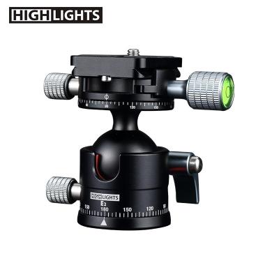 China Products Ball Diameter 36MM Highly Demand Aluminum Double Camera Ball Filtering 10KG Carrier Head for sale