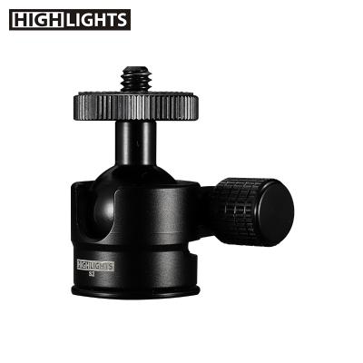 China Hot New Products Cameras Accessories Aluminum Tripod Ball Head Max Load 2KG Mini Ball Head for sale