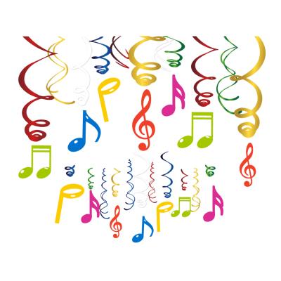 China 15dmm Aluminum Music Theme Party Ceiling Decorations Musical Note Aluminum Swirls XL056 for sale