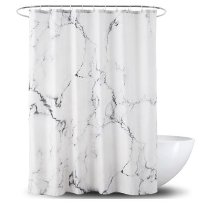 China Sustainable Personalized Fashionable Marble Printing Polyester Bathroom Shower Curtain Hotel Marble Shower Curtain for sale