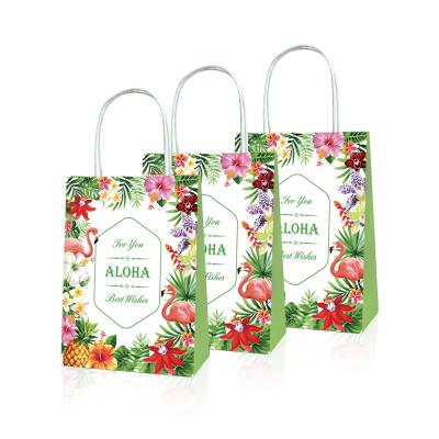 China Flamingo Theme Party Gift Bags Summer Holiday Flamingo Theme Party Gift Bag Factory Gift Paper Handbags BD013 Wholesale Bag Craft for sale