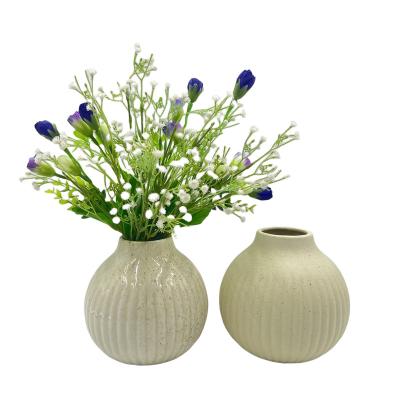 China 100% Handmade Matte Yellow Flower Vase Modern Nordic Decorative Cavity Table Ceramic Vases For Home Decor for sale