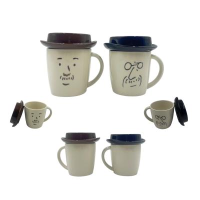 China Cool Cow Ceramic Boy Mug Promotional Gifts Openable Porcelain Coffee Water Tea Milk Viable Handmade Cup for sale