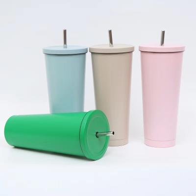 China PORTABLE High Quality Eco - Friendly Colorful 304 Stainless Steel Metal Tumbler With Straw for sale