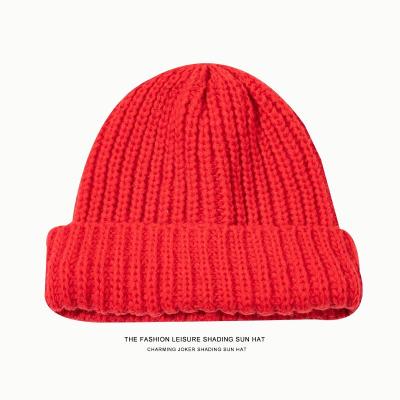 China COMMON Wholesale Custom Knitted Hats Embroidered Logo Warm Plain Winter Hat for sale