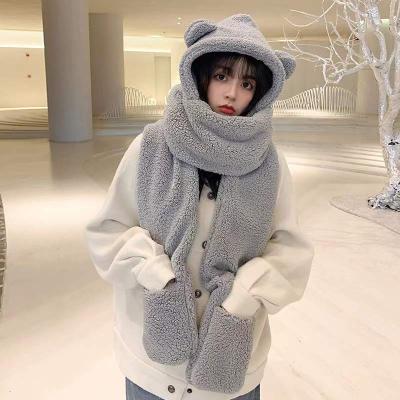 China New Design Women COMMON Soft Daily Winter Customized Simple Fur Winter Scarf Hat for sale