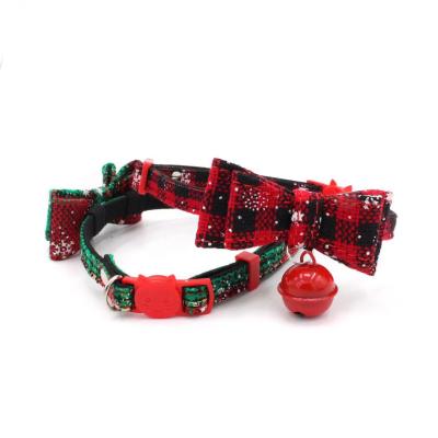 China Factory Direct Christmas Sustainable Adjustable Soft Snowflake Cat And Dog Collar Bow Tie for sale