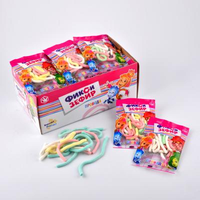 China 11G Natural Packing Cotton Noodle Shape Beautiful Marshmallow Colorful Box Candy for sale