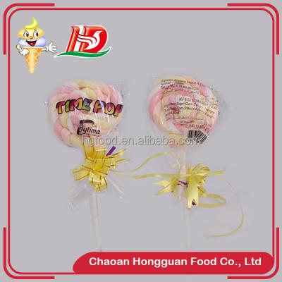 China Soft Funny Child's Long Natural Twisted Marshmallow Favorite Lollipop for sale