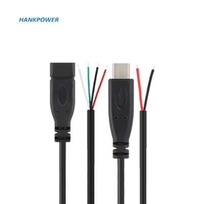 China High Quality 2 Core USB C C USB Player MP3/MP4 Charger 4 Core Data Male Female Charging Extension Cable for sale