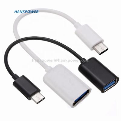 China Universal MP3/MP4 Player Type C to USB 2.0 Female Data Cable USB C C OTG Cable for Smart Phone Tablet for sale