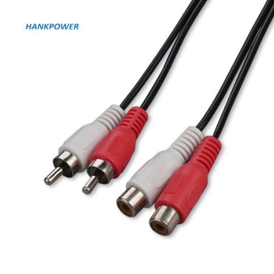 China Car Double To Double RCA Audio Cable AV Video 2 RCA Male To HD Female Cable for sale