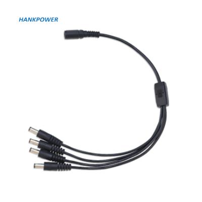 China Power cable customize dc available 4 in 1 monitoring power line 12 V 4in1 DC5.5*2.1 female to male cable for sale