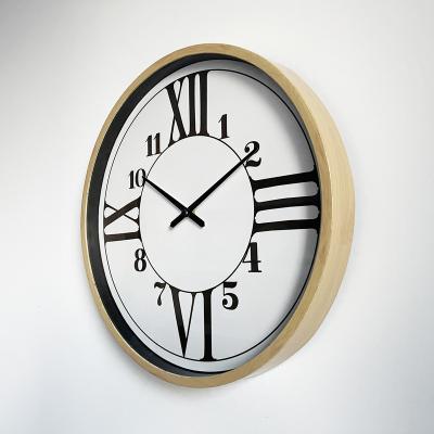 China Antique Style 14 Inch Vintage Clock Face Wall Clock Dial Design Creative Wall Clock Plastic Wood Effect Frame For Home Decoration for sale