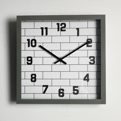 China 12 Inch CLASSIC Square Creative Dial Wall Clock Modern Minimalist Design Style Home Decoration For Living Room Bedroom for sale