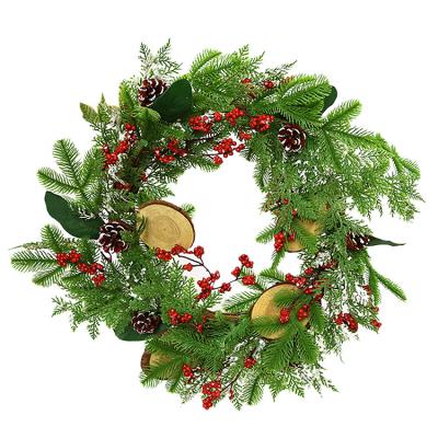 China Christmas Atmosphere New Style PVC Promotional Artificial Christmas Wreath / Wreath For Christmas for sale