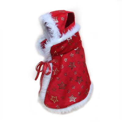 China Custom Viable Pet Clothes Dog Clothes Christmas Red Shawl Hooded Warm Scarf Set xxs Dog Clothes for sale