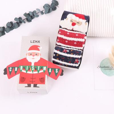 China Antibacterial Warm Cute Cute Christmas Santa Socks Colorful Traditional Christmas Tree Festival Socks for sale