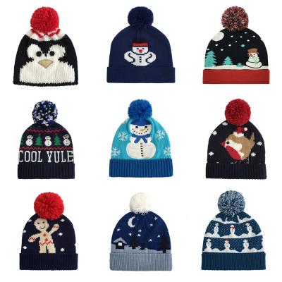 China Fashion COMMON Lady Men'S Hat Knit Sweater Holiday Christmas Hat Cartoon Snowman Christmas Deer Hat for sale