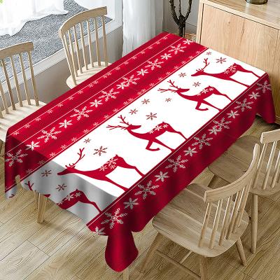 China Wholesale Cartoon Waterproof Pattern Fabric Polyester Tablecloth New Christmas Decorative Home Office Mat for sale