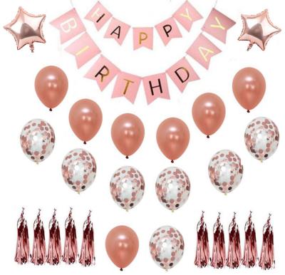 China Party 12 Inch Rose Gold Sequin Balloon Happy Birthday Balloon 30th Birthday Party Balloon Set for sale