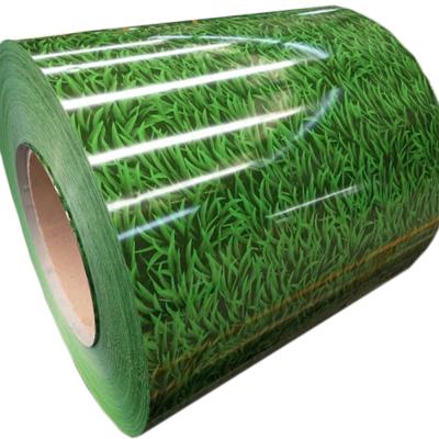 China PVDF Green Grass Construction Anticorrosive Laminating Pattern Pre Painted PPGL Steel Coils Sheet for sale