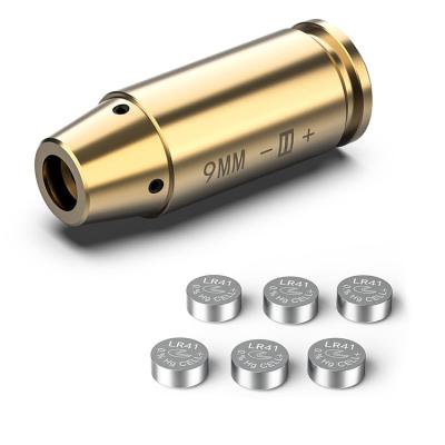 China 9mm Red Laser Boresighter Hole Boresighter Brass Tactical Sight Laser With Six Batteries for sale