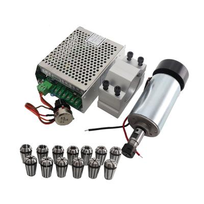 China HanBuild 300W CNC Spindle Motor Kit 12-48VDC 230mN.M +1Sets ER11 Dripproof Spindle Mount Bracket 52mm Chuck Power Supply For Lawn Mower for sale