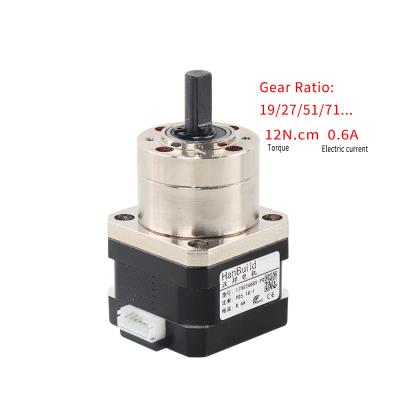 China Steel planetary gear reducer 0.6A 12N.cm 17HS2408S-PG5.18-1 ratio 3.71-1 stepper motor for CNC printer gearbox nema17 stepper motor 3D for sale