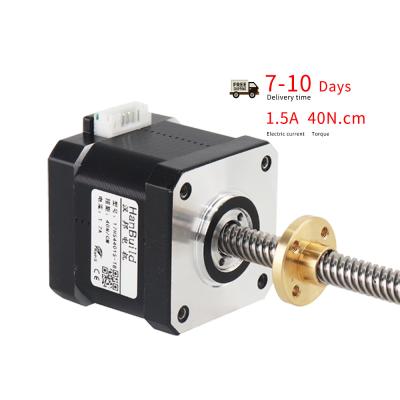 China Customizable HanBuild steel 1.5A 40N.CM 17hs4401S-T8 300mm 1.8 degree for 3D printer screw motor 42 linear motor nema17 for sale