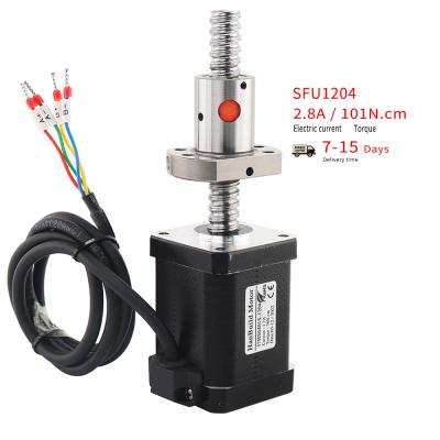 China Hotels 17hs6401S-SFU1204 300mm angle 1.8 degree of HanBuild 42 ball screw motor 1.7A 70N.CM for 3D printer ball screw motor nema17 for sale