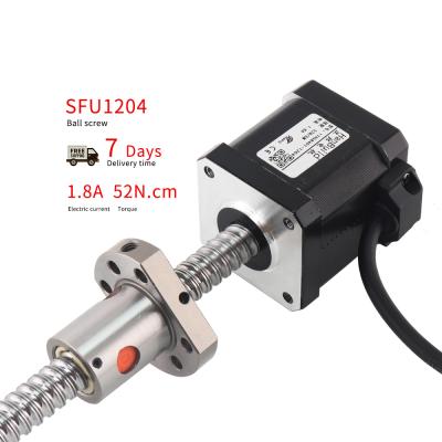 China Hotels HanBuild nema17 ball screw stepper motor 17hs8401S-SFU1204 200mm 1.8A 52N.CM 1.8 degree for cnc 3D printer ball screw motor for sale