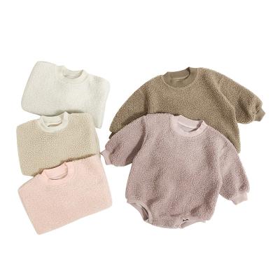 China Wholesale Newborn Baby Clothes Custom Embroidery Breathable Eco-Friendly Substantial Long Sleeve Baby Knitted Sweatshirt Rompers Ultra Soft Mohair for sale