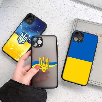 China Cove Ukraine Flag Badge Pattern Shockproof Clear Hard Phone Case For iPhone 11 12 13 14 Pro Mini XS 7 8 Max Plus Se 2020 for sale