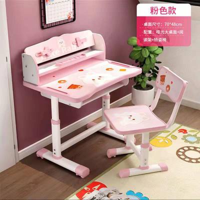 China Kids Childrens Plastic Desk And Chair Set Ergonomic Study Bookshelf Light Art for sale