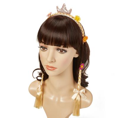 China Soft High Quality Kids Hair Extensions Braided Wig Headband With Small Color Chrysanthemum Headband for sale