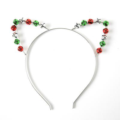 China 2021 Lovely boutique Christmas cat ears with colorful bells headband for kids cosplay party for sale