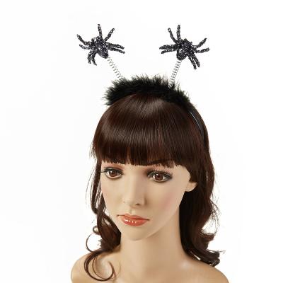 China Beautiful 2021 Halloween Spider Headband Girls Women Feather Headband Halloween Party Hair Accessories for sale