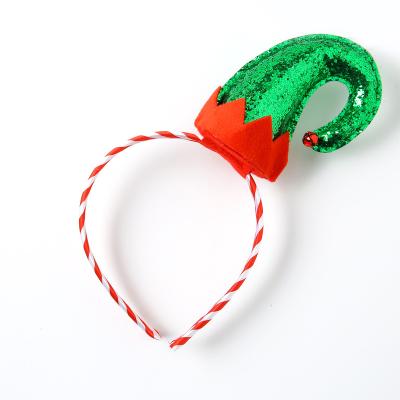 China Beautiful Christmas Decorating Supplies Best Custom Christmas Bell Hat Party Headband for sale